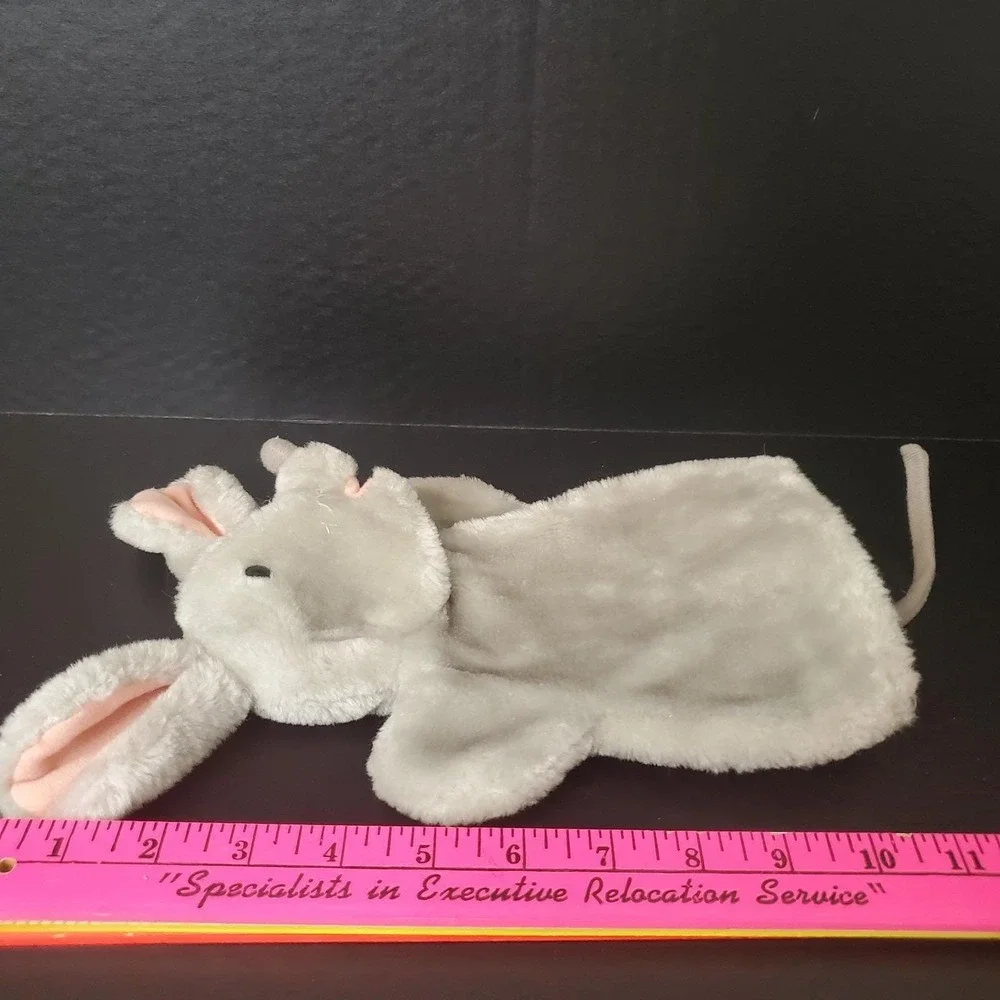 Vintage Gray Mouse Hand Puppet With Wired Tail Mitt Glove Style‎